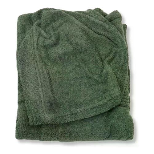 Happidea Accappatoio con cappuccio (XL) VOGLIA DI COLORE Spugna IM186 Muschio
