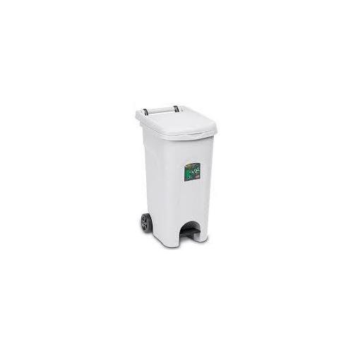 Bidone carellato URBAN ECO SYSTEM Con Pedale Bianco 80L 25604