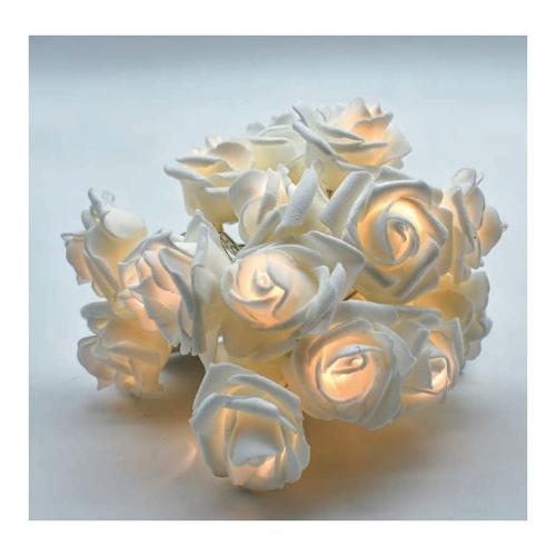 Pre Qu' Italia Filo (1,4+0,4mt) 20 luci Bianco caldo Roselline CHRISTMAS D1756