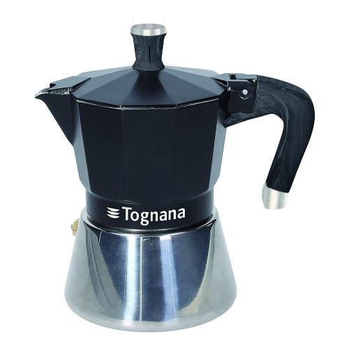 Tognana Caffettiera Alluminio 6 Tazze SPHERA Cromo e Nero Ws43006Spha