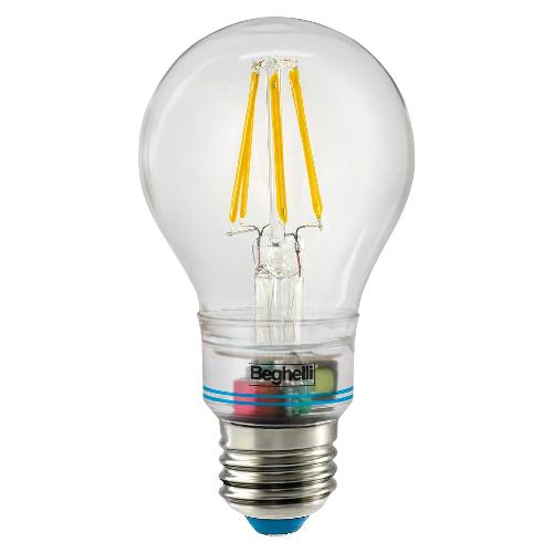 Beghelli Lampadina led a goccia E27 (6W) , luce calda SORPRESA Emergenza 56305