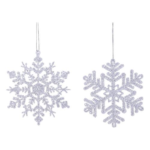 Kaemingk Decoro Pendaglio Fiocco Neve Assortito (12 cm) 520118