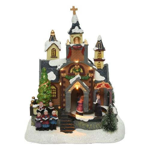 Kaemingk Chiesa Innevata Led con Movimento e Musica (15x20x24 cm) 485429