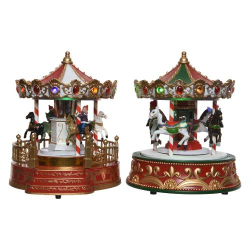 Kaemingk Giostrina Carosello led con movimento e musica assortito (19x19x22 cm) 481322