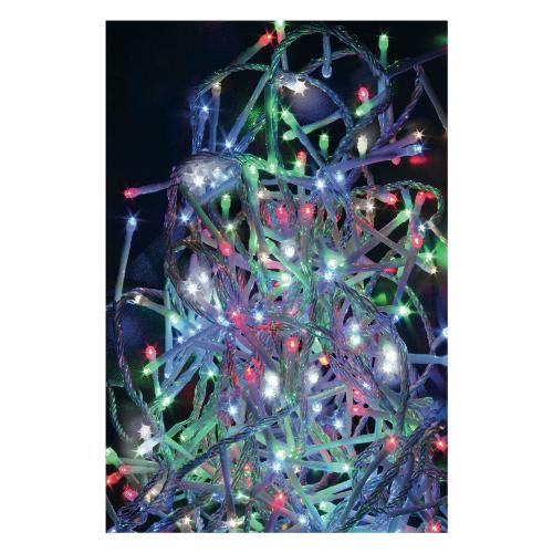 Giocoplast Filo Trasparente 500 luci - LED Multicolore (25 + 4 mt) 8 Giochi di luce CHRISTMAS IP44 143 20527