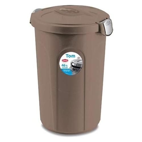 Stefanplast Bidone (46L) con coperchio a Clip TOM Tortora 70526