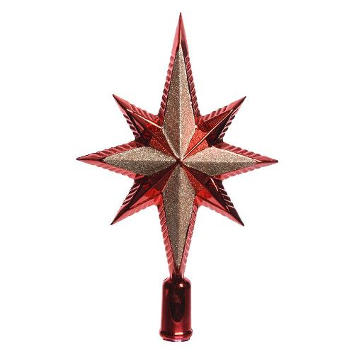 Amicasa Puntale albero Natale Stella Red 9029099