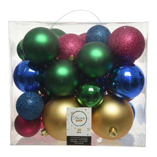 Amicasa Set palline albero Natale (26pz) Plastica Multicolor 9020041