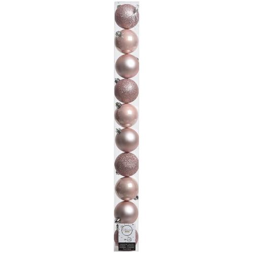 Amicasa Palline albero Tubo Sfera Mix 10pz (6 cm) Blush pink 9020183