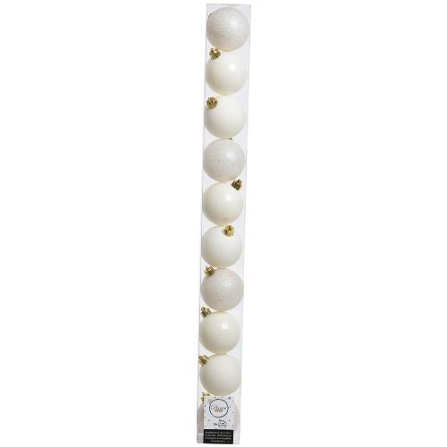 Amicasa Set palline albero di natale (10 pz) (6cm) Plastica Wool white 9020177