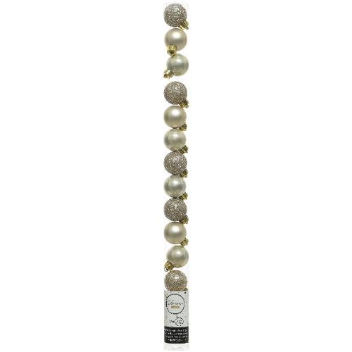 Amicasa Set palline albero Natale (14pz-3cm) Plastica Pearl 9020462