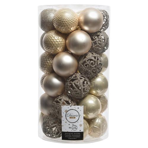 Amicasa Set palline albero di natale (37 pz) (6cm) Plastica Pearl 9020806