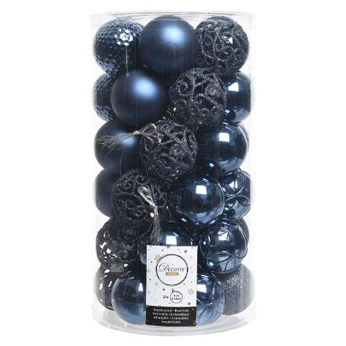 Amicasa Set palline albero di natale (37 pz) (6cm) Plastica Night blu 9020810