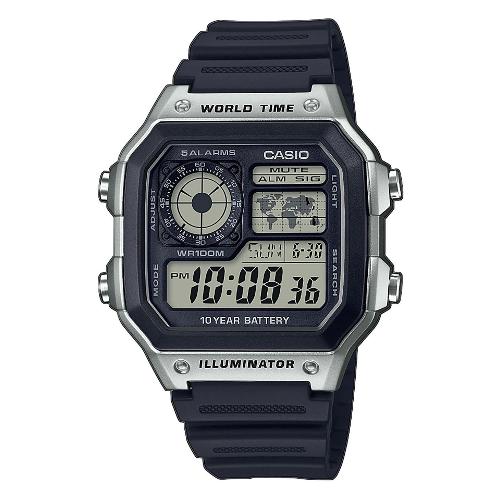 Casio Orologio COLLECTION Men Black e Silver AE 1200WH 1CVEF