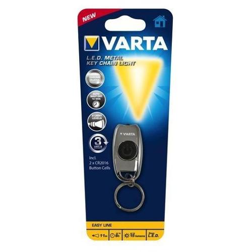 Varta Mini torcia con anello portachiavi Metal Key Chain Light cromo LED 15 lm 016603101401