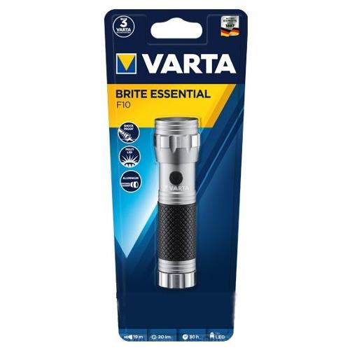 Varta Torcia elettrica ultracompatta Brite Essential F10 argento e nero LED 20 lm 015608201401