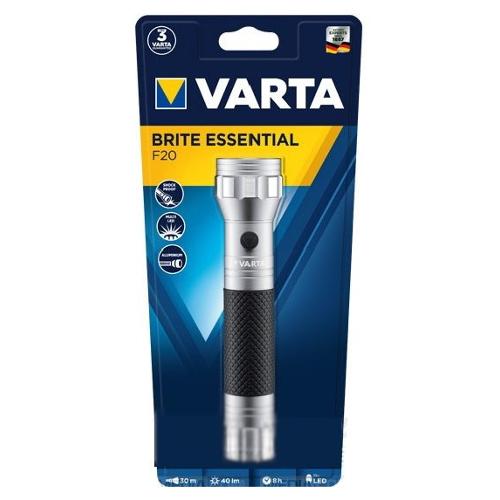 Varta Torcia elettrica multiuso Brite Essential F20 argento e nero LED 40 lm 015618101401