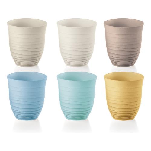 Guzzini Set bicchieri Bibita 6 pz Plastica riciclata (350ml) TIERRA Colori assortiti 17950352