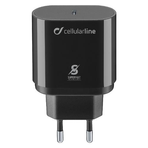 Cellular Line Caricabatterie USB Type-C SUPER FAST CHARGER 25W Power Delivery Black ACHSMUSBCPD25WK
