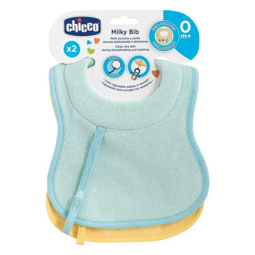 Chicco Set bavaglini 2 pz Milky Bib Bimbo Azzurro 00016300200000