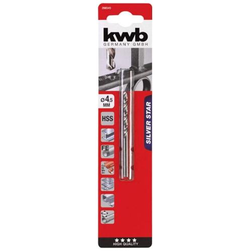 Kwb Punta trapano acciaio, metallo e plastica rigida d. 4,5mm SILVER STAR 206545