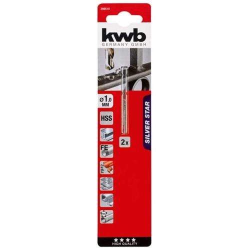 Kwb Set punte trapano (1 mm) acciaio, metallo e plastica rigida SILVER STAR 206510