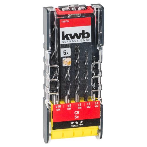 Kwb Set punte trapano fori passanti su legno e materiali teneri Astuccio 5 Pz 109135