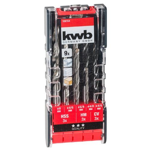 Kwb Set punte trapano pietra, metallo, legno, plastica Astuccio 9 Pz 109154