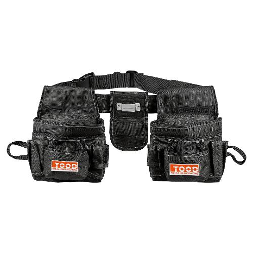 Tood Fodero porta attrezzi TOOL BAGS Doppio con Cintura 100 cm (45x28 cm) Nero TFB 981
