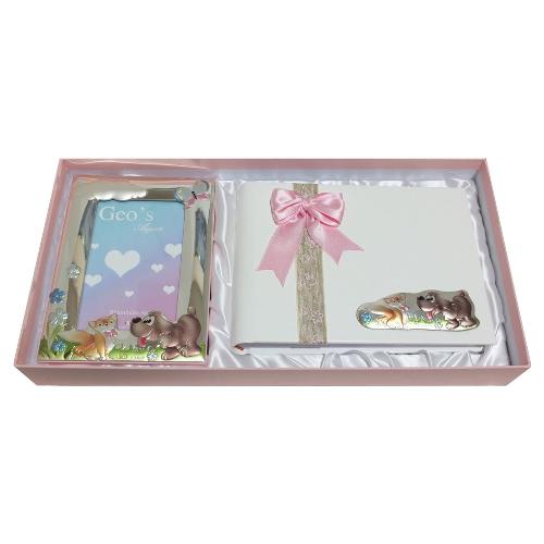 Geo's Portafoto Set Bimbi con Album FIDO Rosa 3903 0