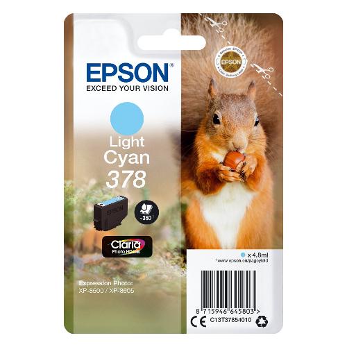 Epson Cartuccia stampante Serie Scoiattolo Ciano chiaro CLARIA 378 C13T37854010
