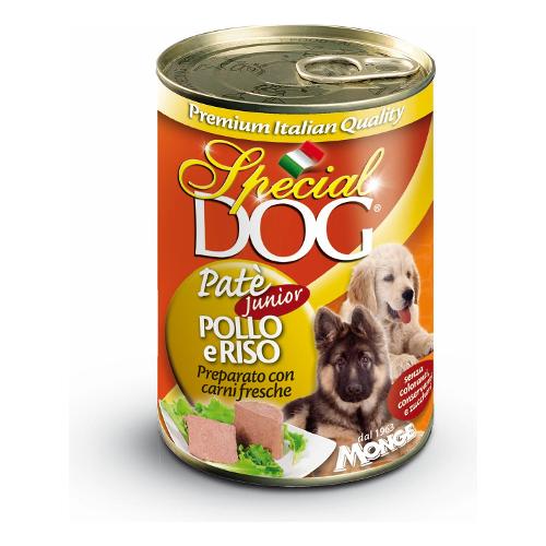 Monge Patè cane Junior SPECIAL DOG pollo e riso Lattina 400 gr 0106