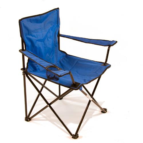 Sedia da campeggio pieghevole in alluminio e stoffa, colore blu