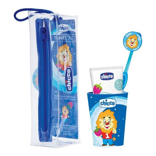 Chicco Set igiene orale bimbi con pochette viaggio 36m+ Blu 85432 20
