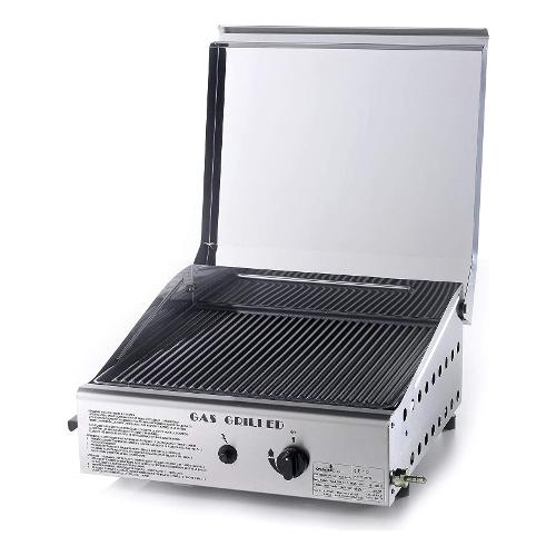 Ompagrill Piastra cottura GPL e Metano Plancha Single Duegas Inox satinato 4043 COVER M