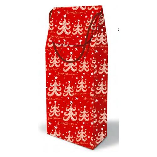 Marpimar Shopper natalizio (11x9x35 cm) porta bottiglia WINE CHRISTMAS Rosso BNS48