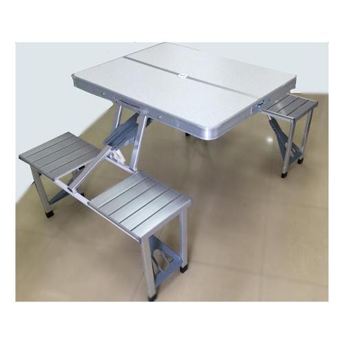 Amicasa Kit valigetta picnic piano tavolo 67x86 cm con 4 sedute integrate Bianco PT00