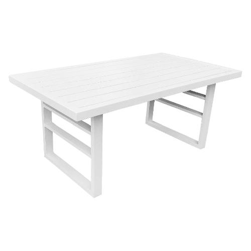 Amicasa Tavolino da esterno alluminio LOREN Bianco (95x55x43cm)