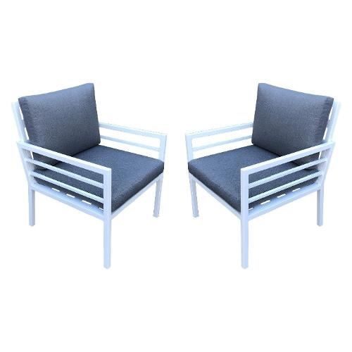 Amicasa Set poltrone alluminio LOREN Bianco