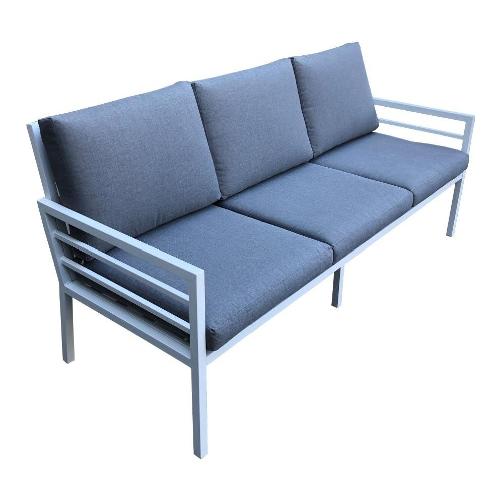 Amicasa Divano alluminio, poliesterte LOREN 3 posti lineare Bianco LS T 720