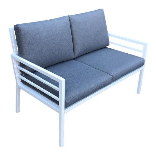 Amicasa Divano alluminio, poliesterte LOREN 2 posti lineare Bianco LS T 720