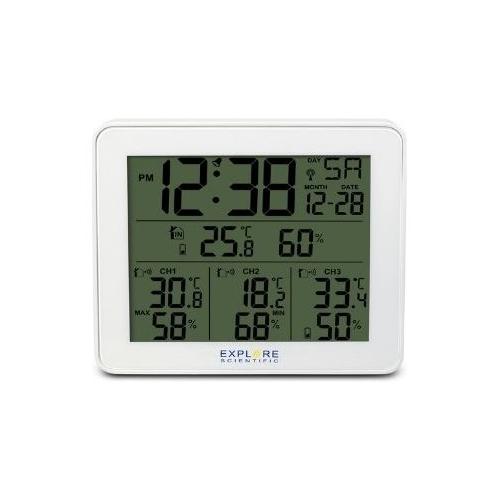 Stazione barometrica Explore Scientific GLASS LCD Wsh4501 Black e Clea