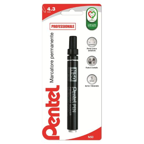 Pentel Pennarello indelebile Nero tratto Medio - 1,5 mm N50 0X99065