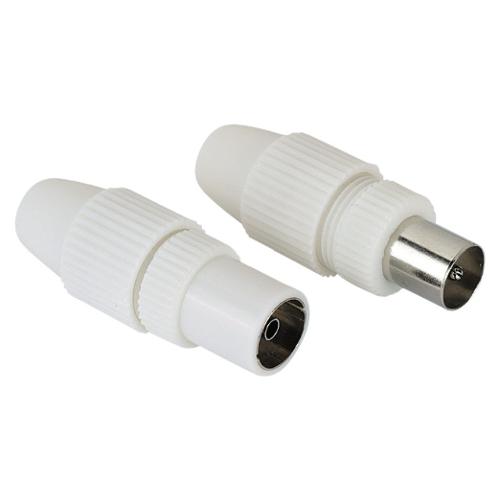 Hama Connettore antenna Coax Set Bianco 00205212