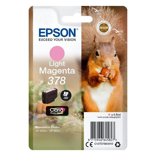 Epson Cartuccia stampante Serie Scoiattolo Magenta chiaro CLARIA 378 C13T37864010