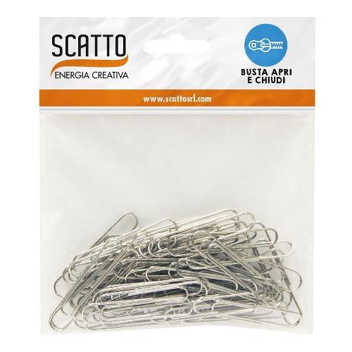 Scatto Set fermagli punte arrotondate (49x11x1,1mm) 60 pz Silver 146