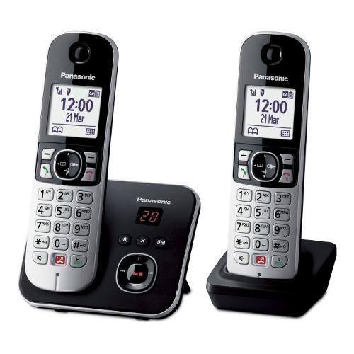 Cordless Duo Twin Dect Black e Silver KX TG6862JTB