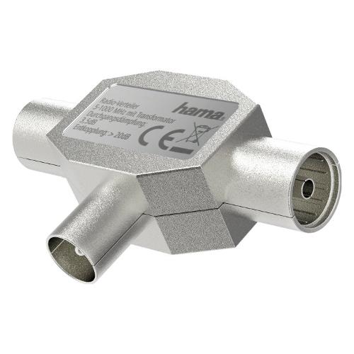 Hama Splitter antenna Coax Plug 2 Coax Sockets Metal 00205237