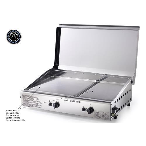 Ompagrill Piastra cottura GPL e Metano Plancha Double Duegas Inox satinato 4071 M Cover