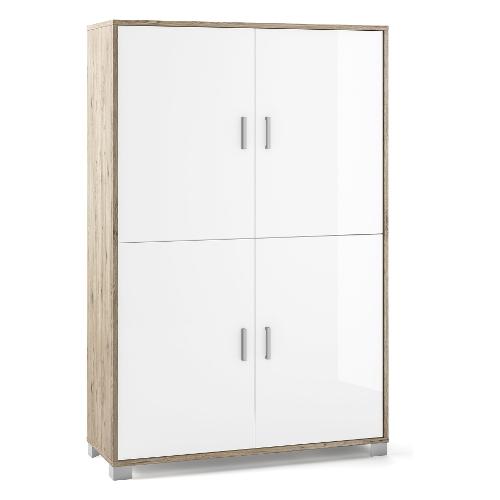 Sarmog QUADRANTE 734k Base Rovere naturale e Bianco lucido (105cm) Mobile KIT